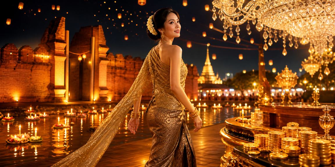 บรรยากาศคาสิโนออนไลน์ EE19 บนมือถือช่วงเทศกาลลอยกระทงที่เชียงใหม่